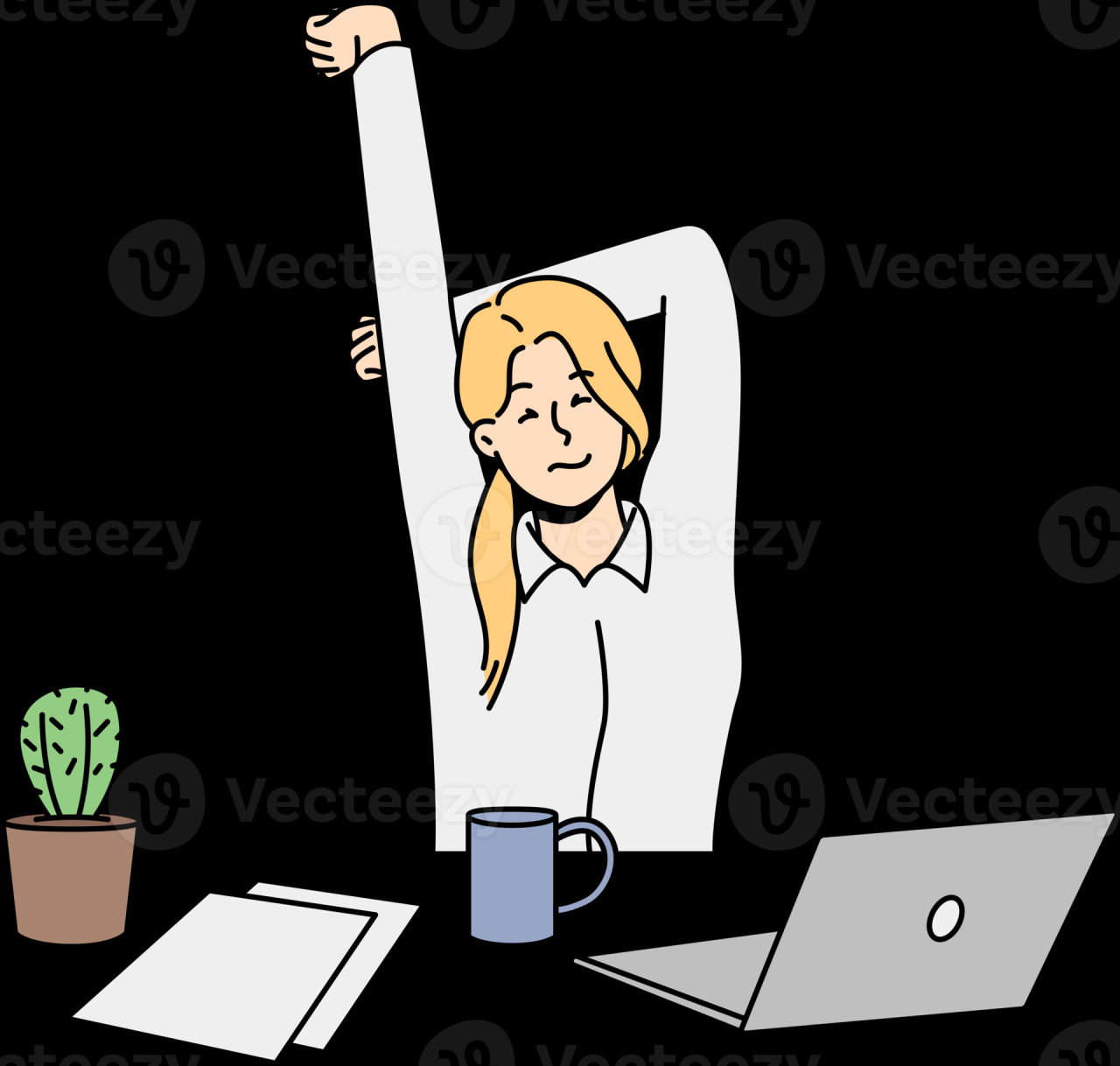 Female employee stretching at workplace 21468816 PNG What Are The Benefits Of Dollar-Cost Averaging
